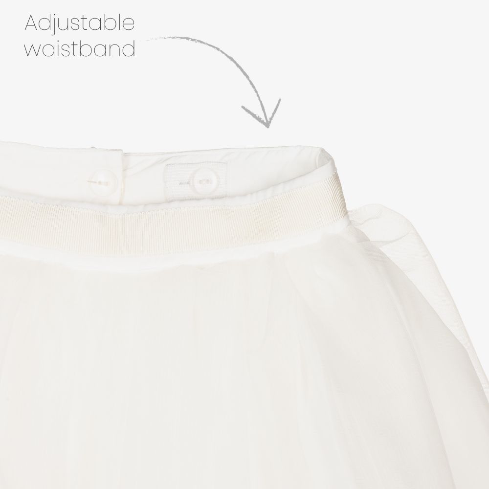 باتاشو-طقم تنورة تول ودانتيل لون أبيض | Childrensalon Outlet