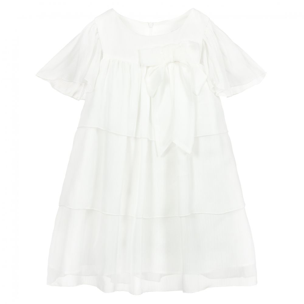 Patachou - Robe à superpositions blanche en mousseline | Childrensalon