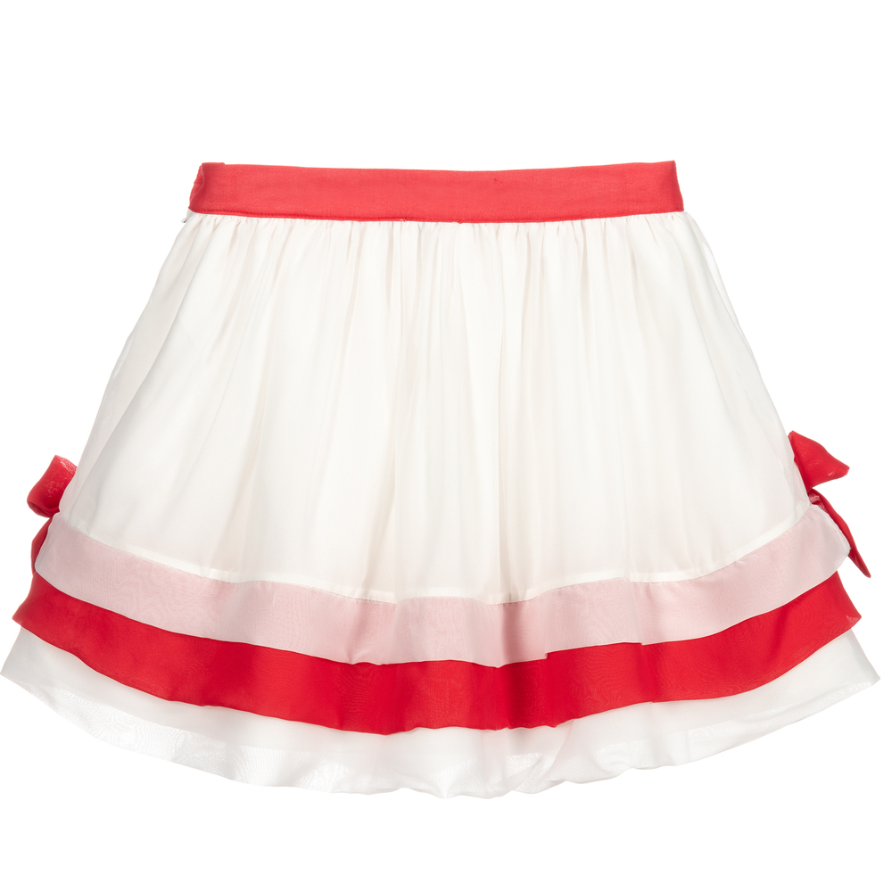 Patachou-Бело-красная шифоновая юбка | Childrensalon Outlet