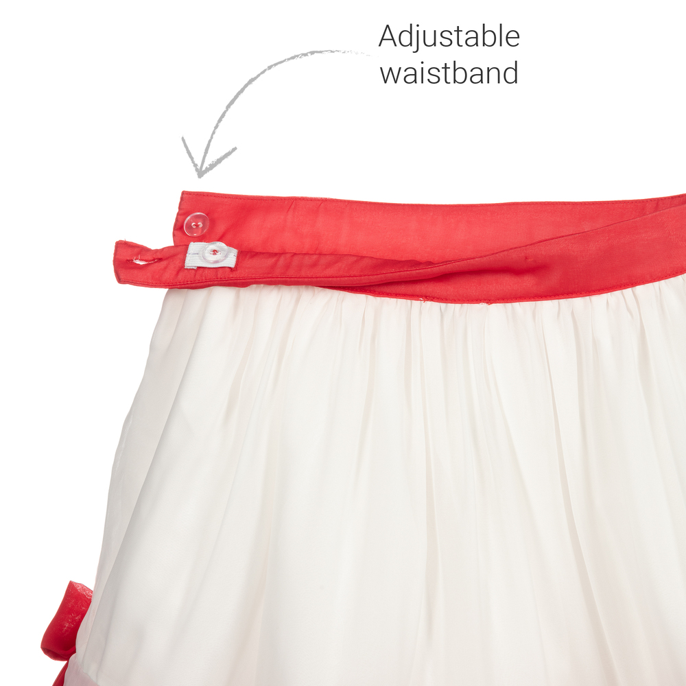 Patachou-Бело-красная шифоновая юбка | Childrensalon Outlet