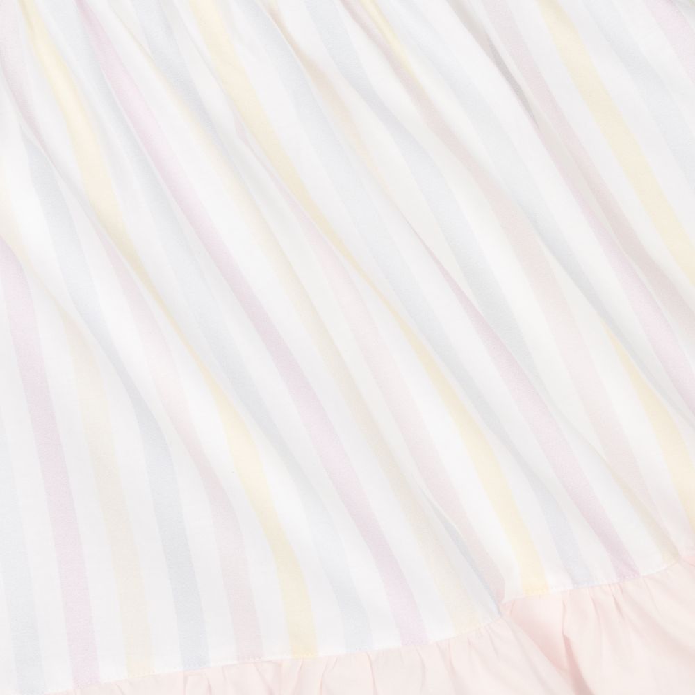 Patachou-White Striped Bows Dress | Childrensalon Outlet