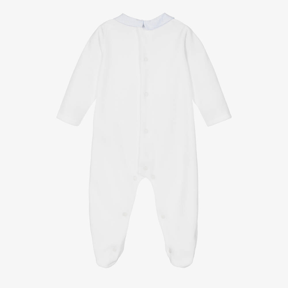باتاشو-White Velour Babygrow | Childrensalon Outlet