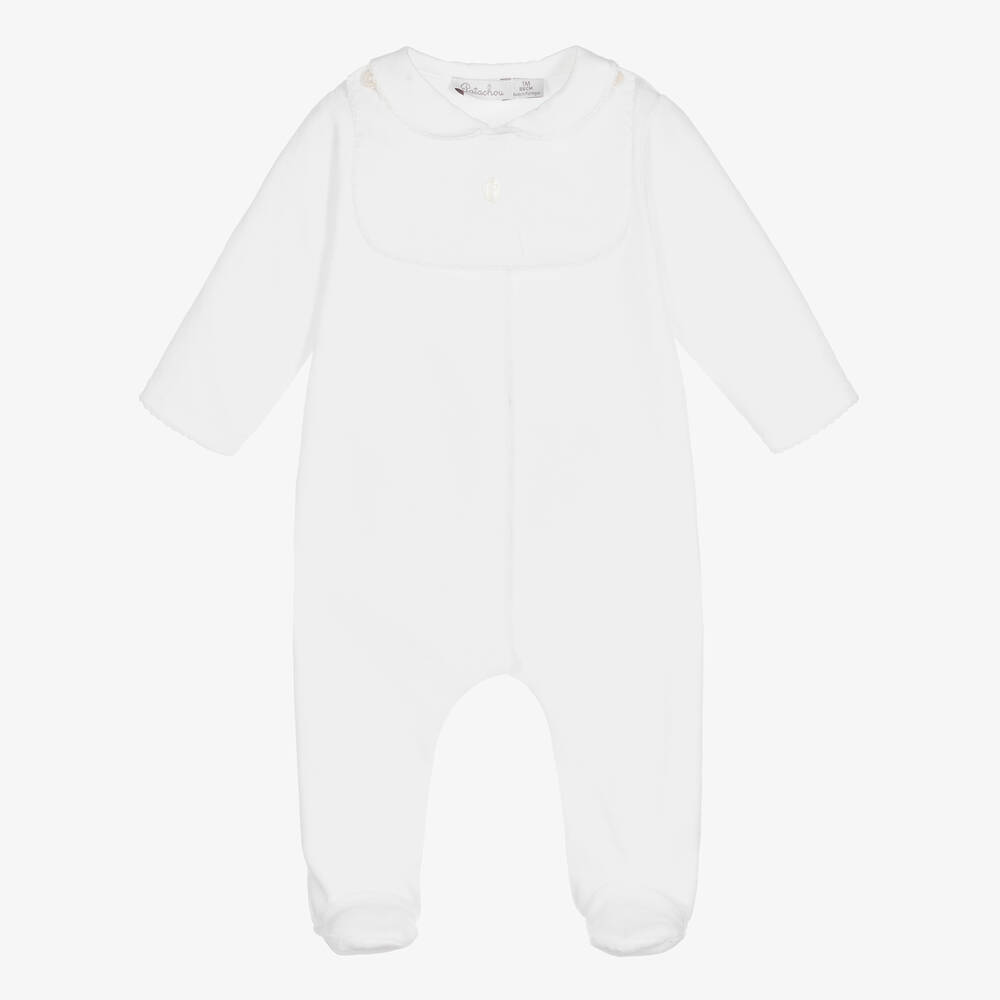 Patachou-Белый велюровый комбинезон | Childrensalon Outlet