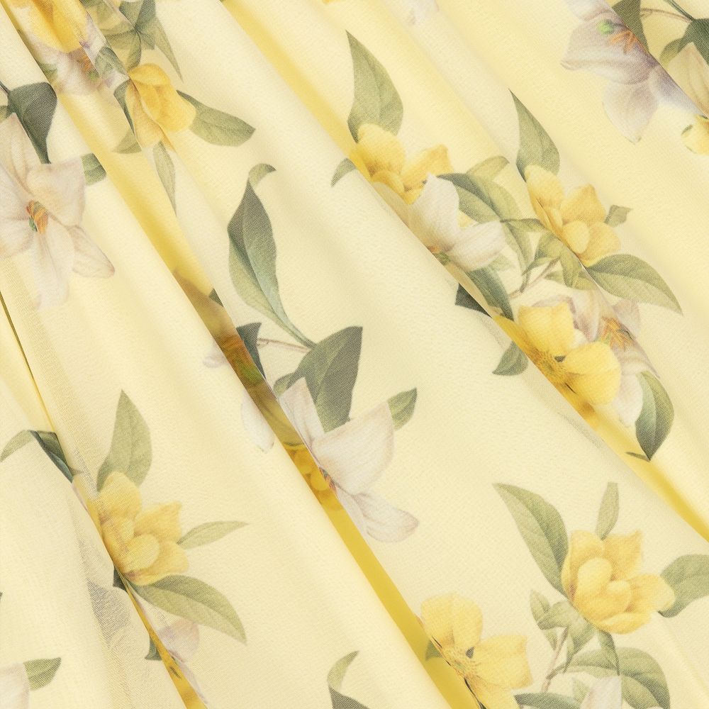 Patachou-Yellow Floral Chiffon Dress  | Childrensalon Outlet