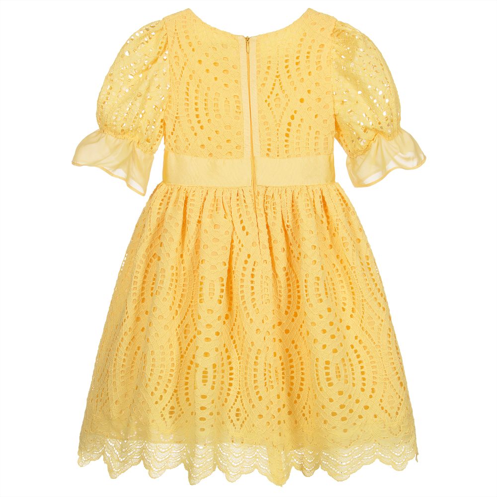 Patachou-Yellow Lace Dress | Childrensalon Outlet