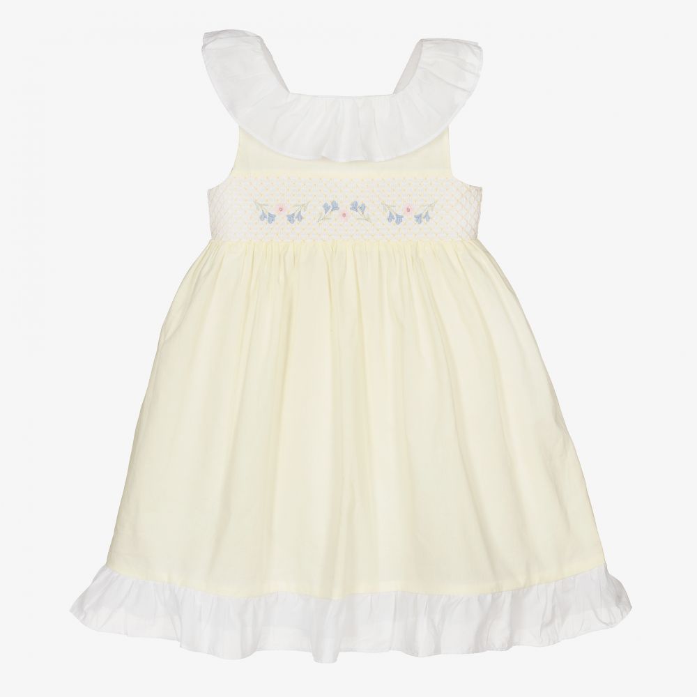 Patachou - Yellow Smocked Cotton Dress | Childrensalon