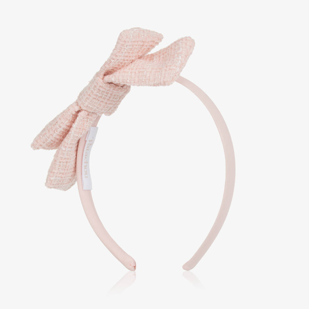 Patachou-Young Ladies Rosy Tweed Bow Headband | Childrensalon Outlet