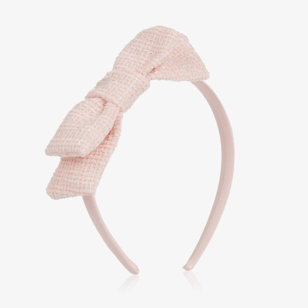 Patachou-Young Ladies Rosy Tweed Bow Headband | Childrensalon Outlet