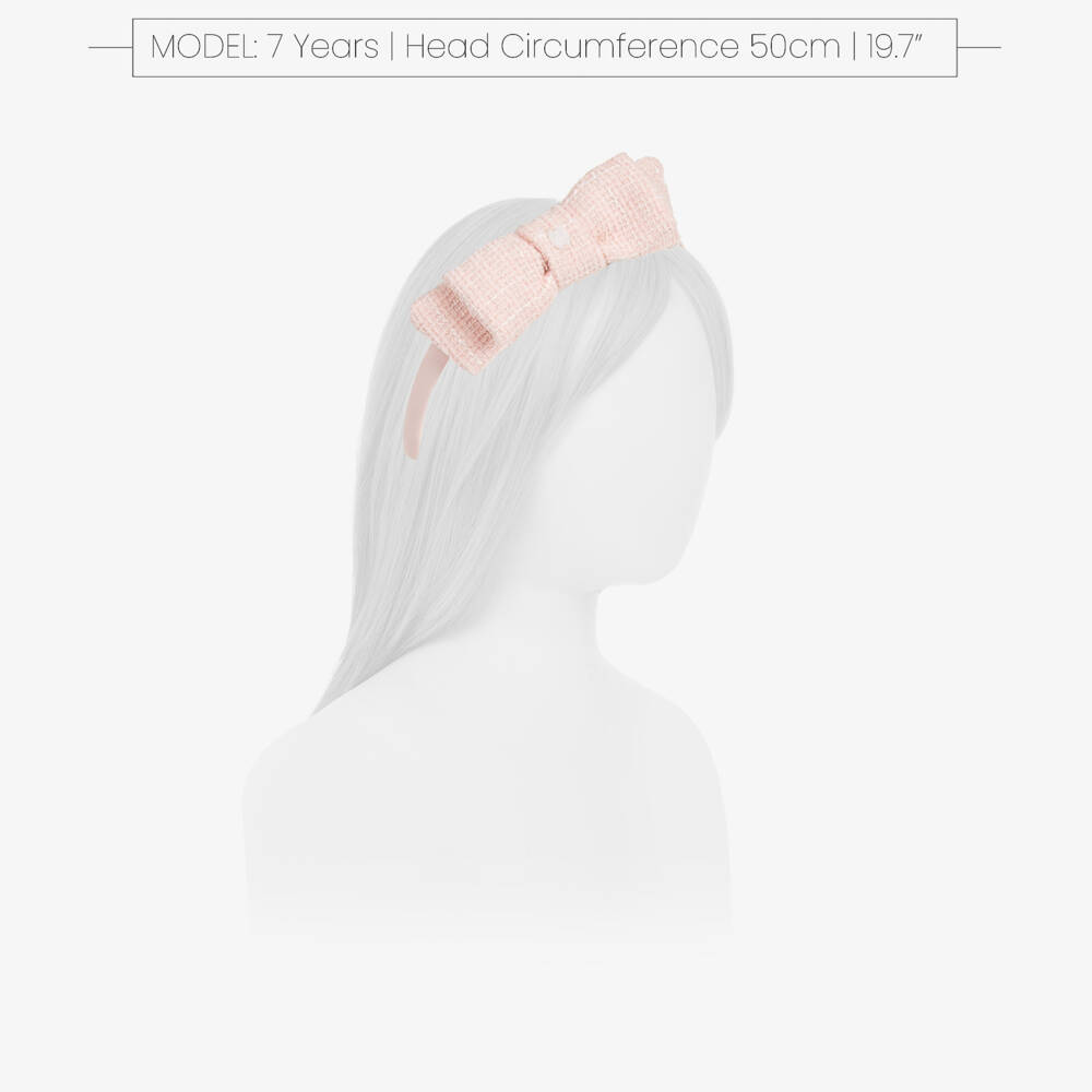 Patachou-Young Ladies Rosy Tweed Bow Headband | Childrensalon Outlet
