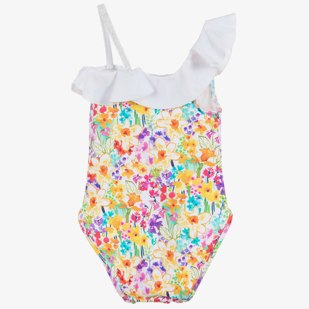 Paté de Sable-Girls Floral & Ruffle Swimsuit | Childrensalon Outlet