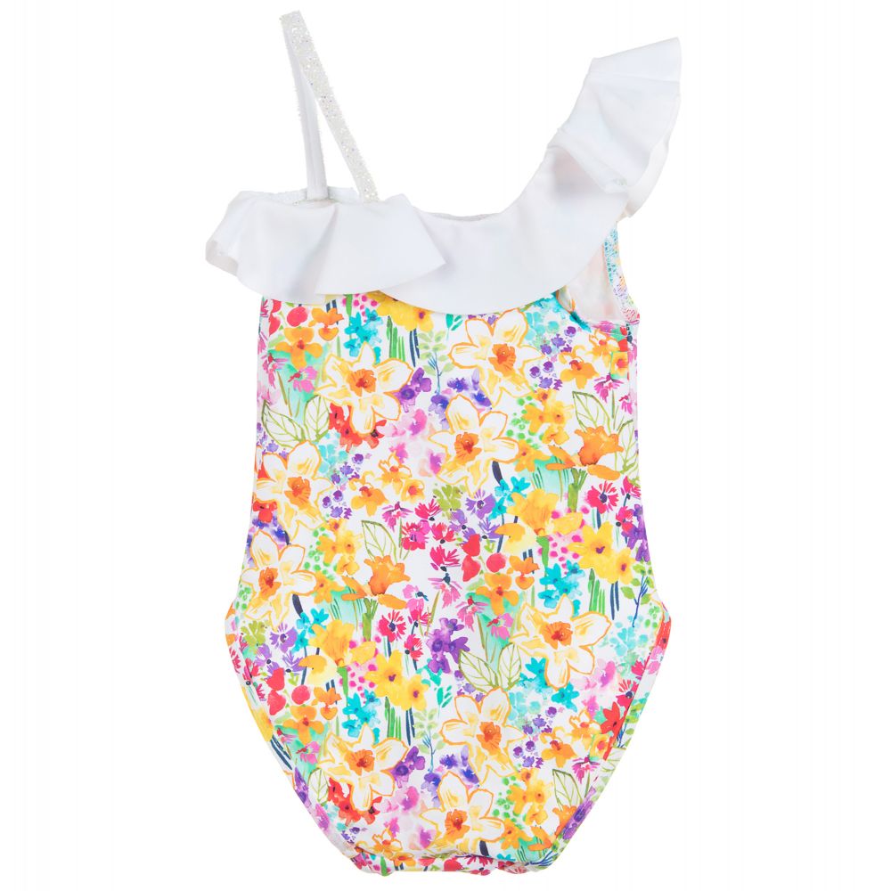Paté de Sable-Girls Floral & Ruffle Swimsuit | Childrensalon Outlet
