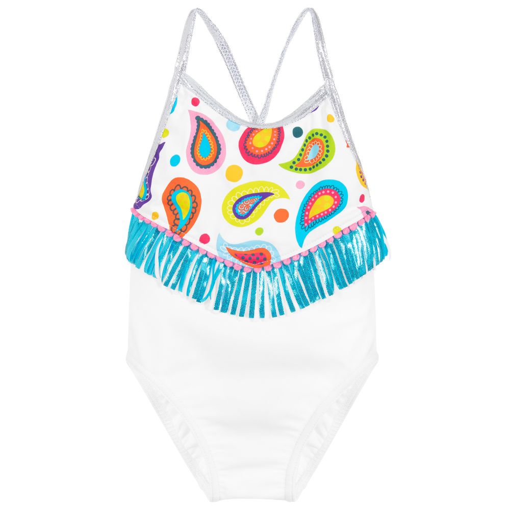 Paté de Sable - Girls White Swimsuit | Childrensalon