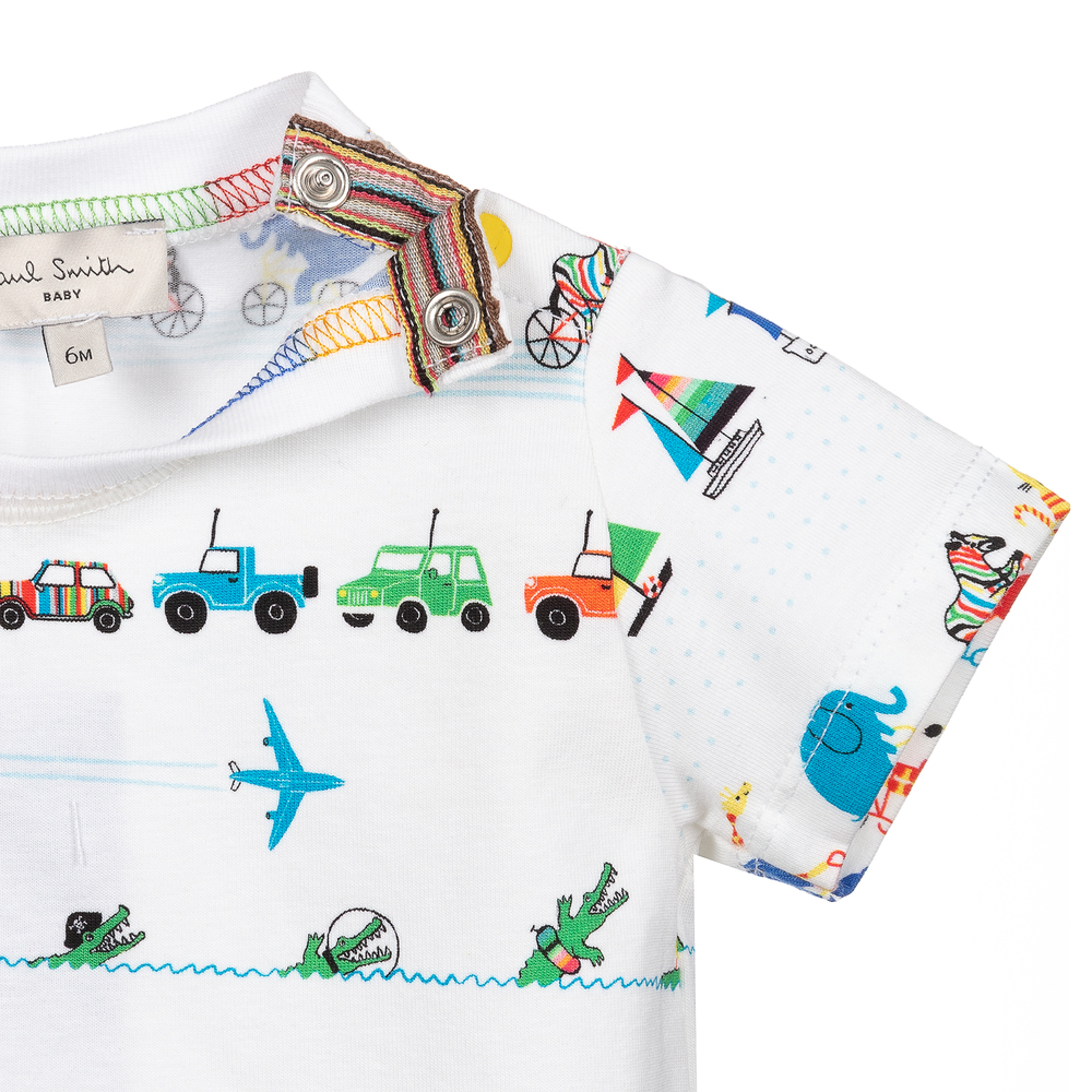 Paul Smith Junior-Baby Boys White Cotton T-Shirt | Childrensalon Outlet