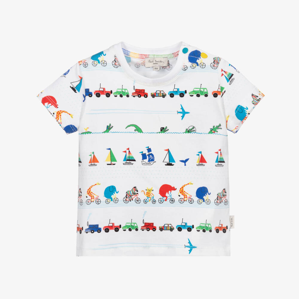 Paul Smith Junior-Baby Boys White Cotton T-Shirt | Childrensalon Outlet