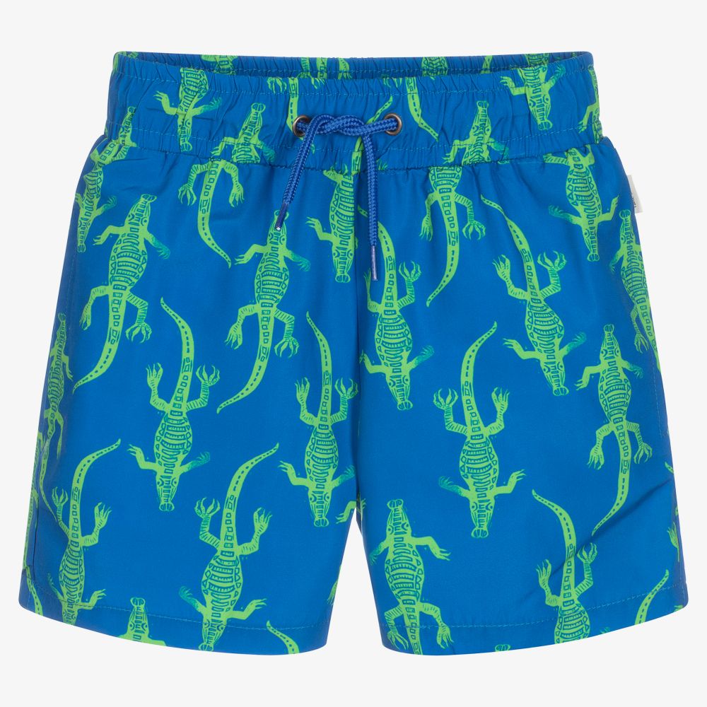 Paul Smith Junior - Сине-зеленые шорты-плавки для мальчиков | Childrensalon