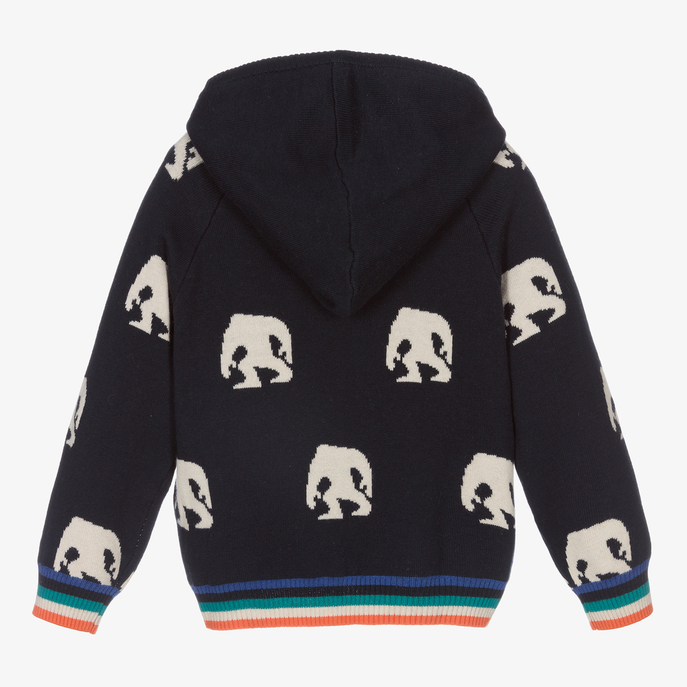 Paul Smith Junior Boys Blue Yeti Hooded Sweater Childrensalon