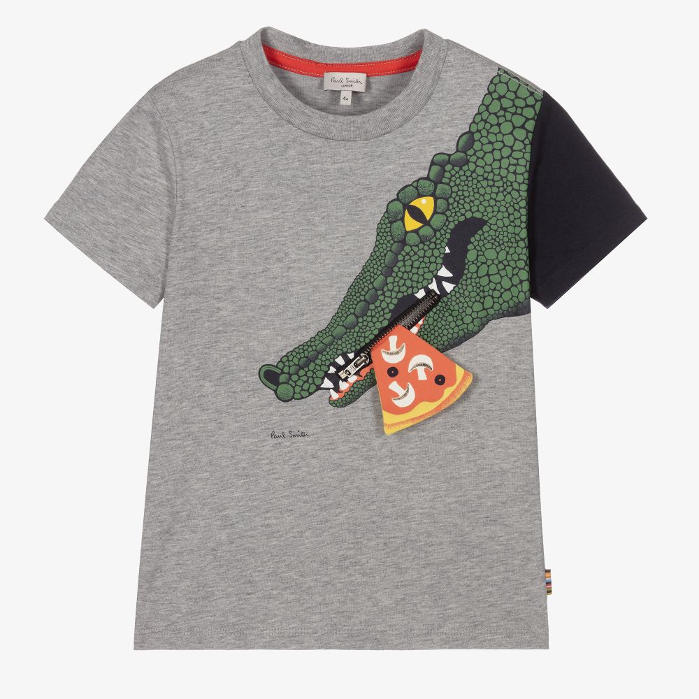 Paul Smith Junior-Boys Grey Croc T-Shirt | Childrensalon Outlet
