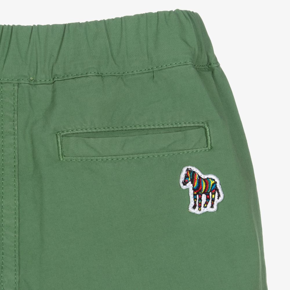 Paul Smith Junior-Хлопковые шорты цвета хаки для мальчиков | Childrensalon Outlet