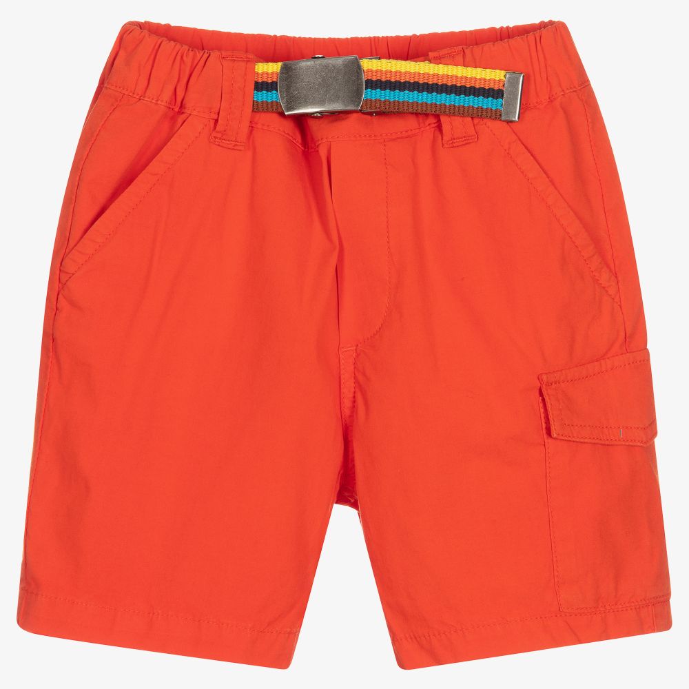Paul Smith Junior - Оранжевые хлопковые шорты для мальчиков | Childrensalon