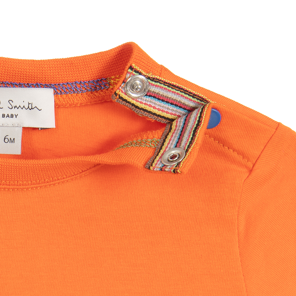 Paul Smith Junior-Boys Orange Cotton T-Shirt | Childrensalon Outlet