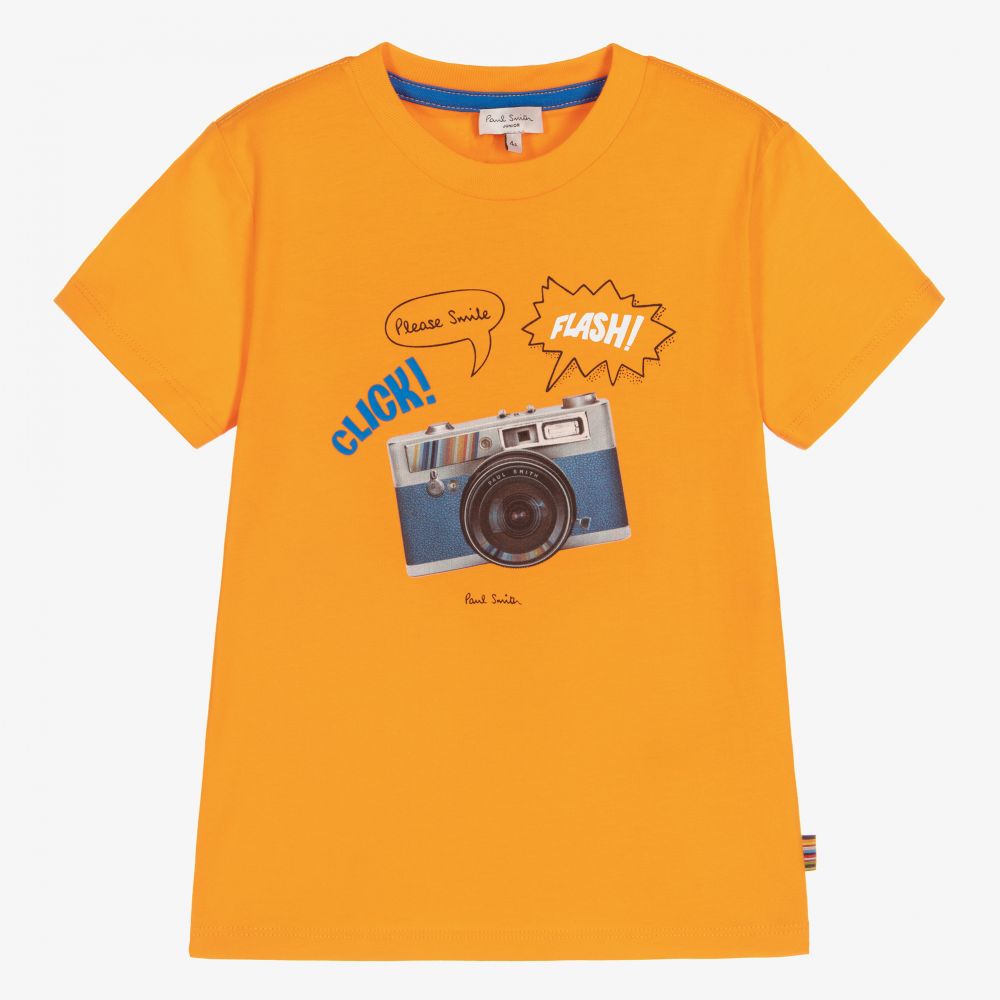 Paul Smith Junior - Boys Orange Cotton T-Shirt | Childrensalon