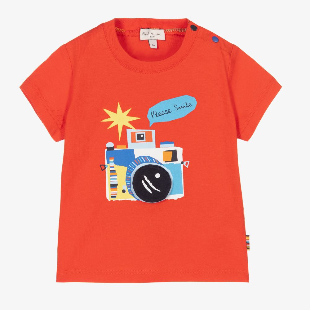 Paul Smith Junior - Rotes Kamera-T-Shirt für Jungen | Childrensalon
