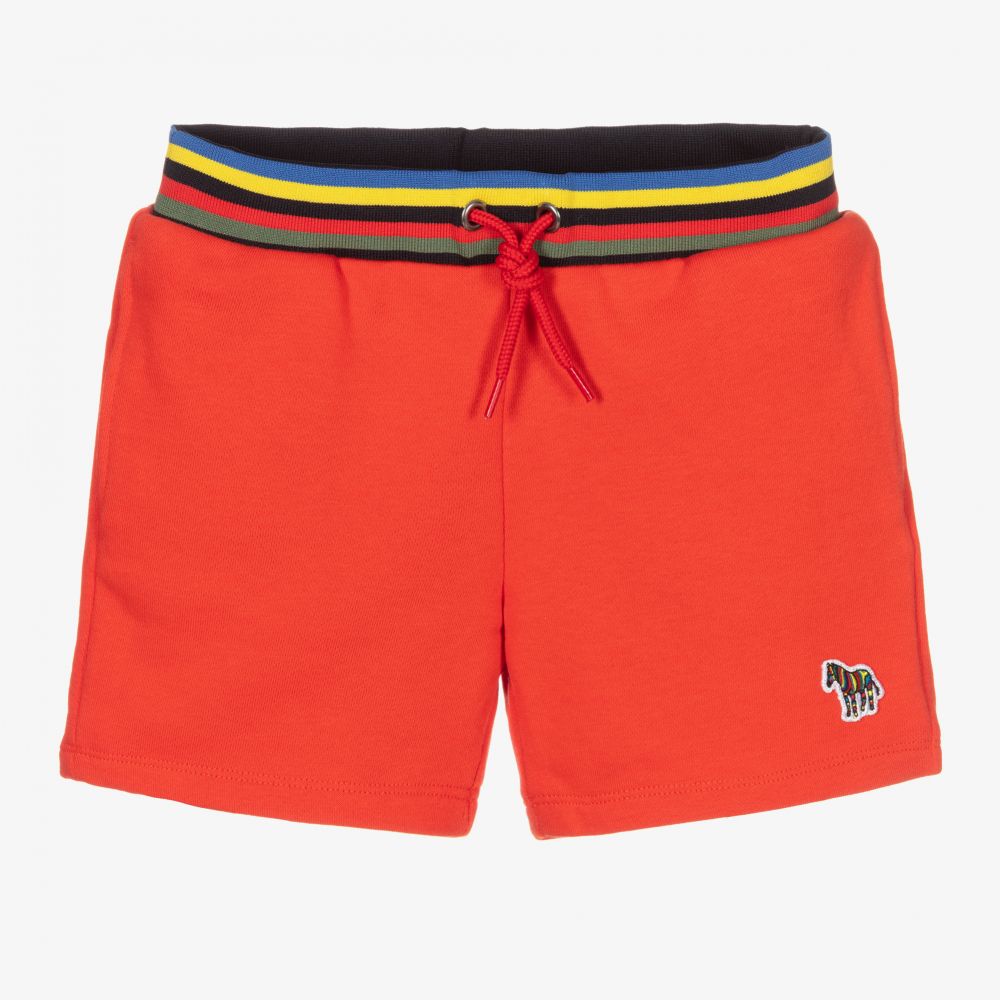 Paul Smith Junior - Boys Red Cotton Shorts | Childrensalon