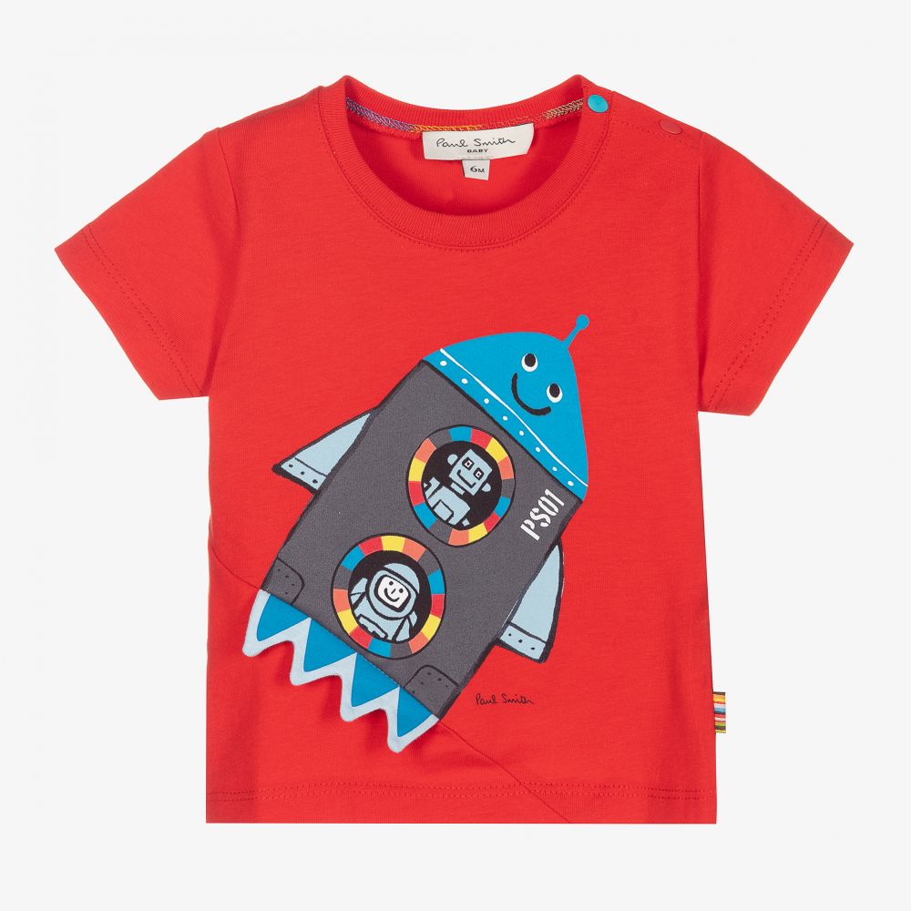 Paul Smith Junior-Boys Red Cotton T-Shirt | Childrensalon Outlet