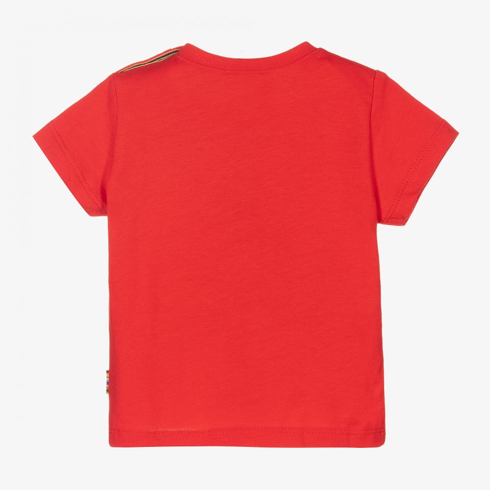 بول سميث جونيور-Boys Red Cotton T-Shirt | Childrensalon Outlet