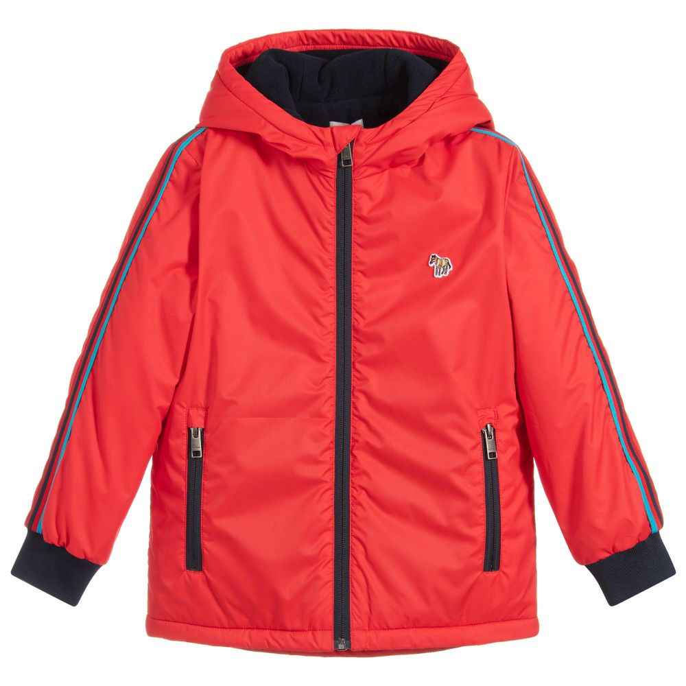 Paul Smith Junior - Красная куртка с капюшоном для мальчиков | Childrensalon