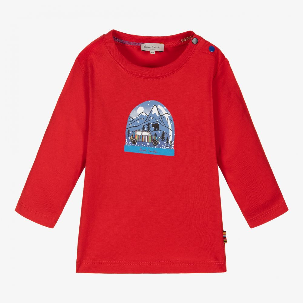 Paul Smith Junior - Boys Red Mini Cotton Top | Childrensalon