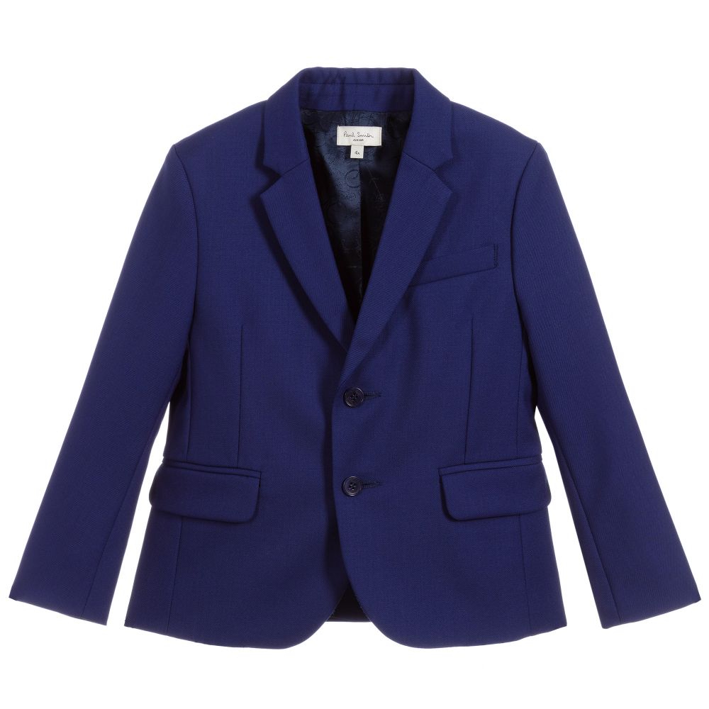 Paul Smith Junior Boys Royal Blue Wool Jacket Childrensalon Outlet
