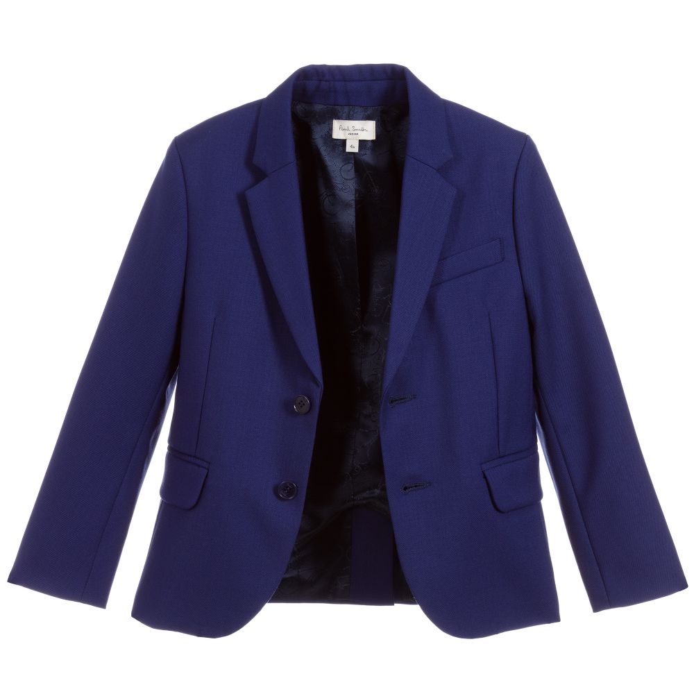 Paul Smith Junior-Boys Royal Blue Wool Jacket | Childrensalon Outlet