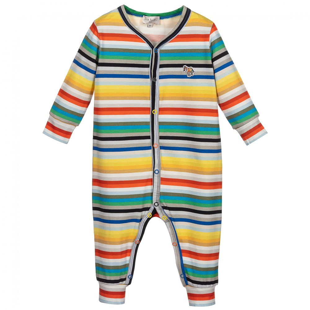 Paul Smith Junior - Boys Striped Cotton Romper | Childrensalon