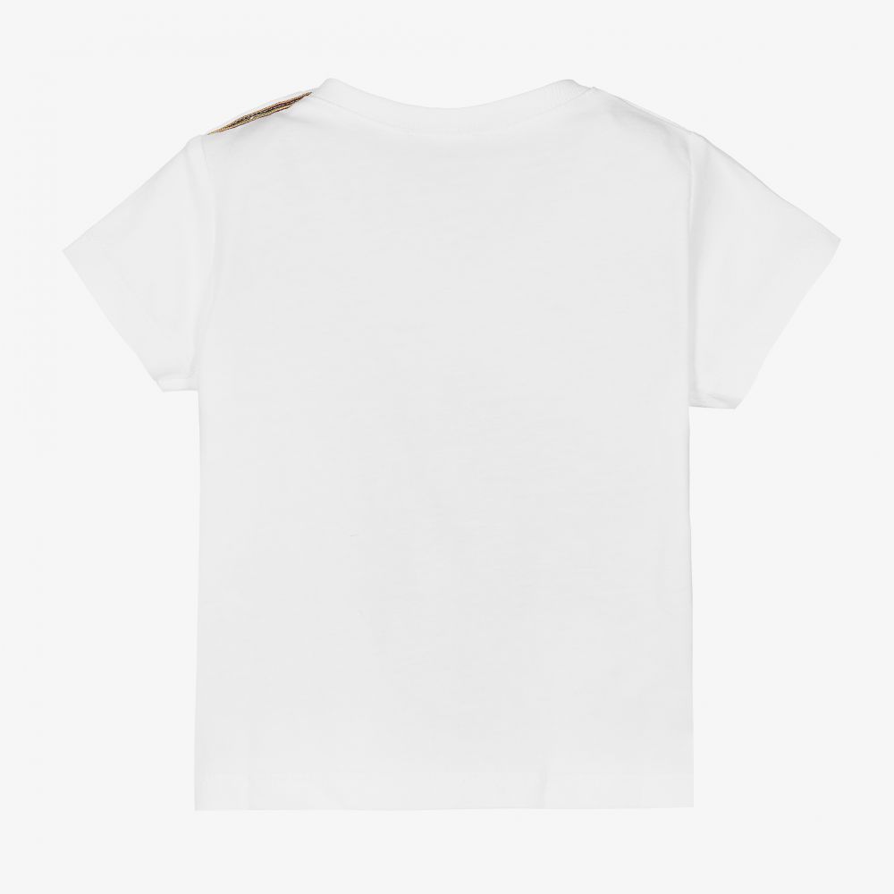 بول سميث جونيور-Boys White Cotton T-Shirt | Childrensalon Outlet