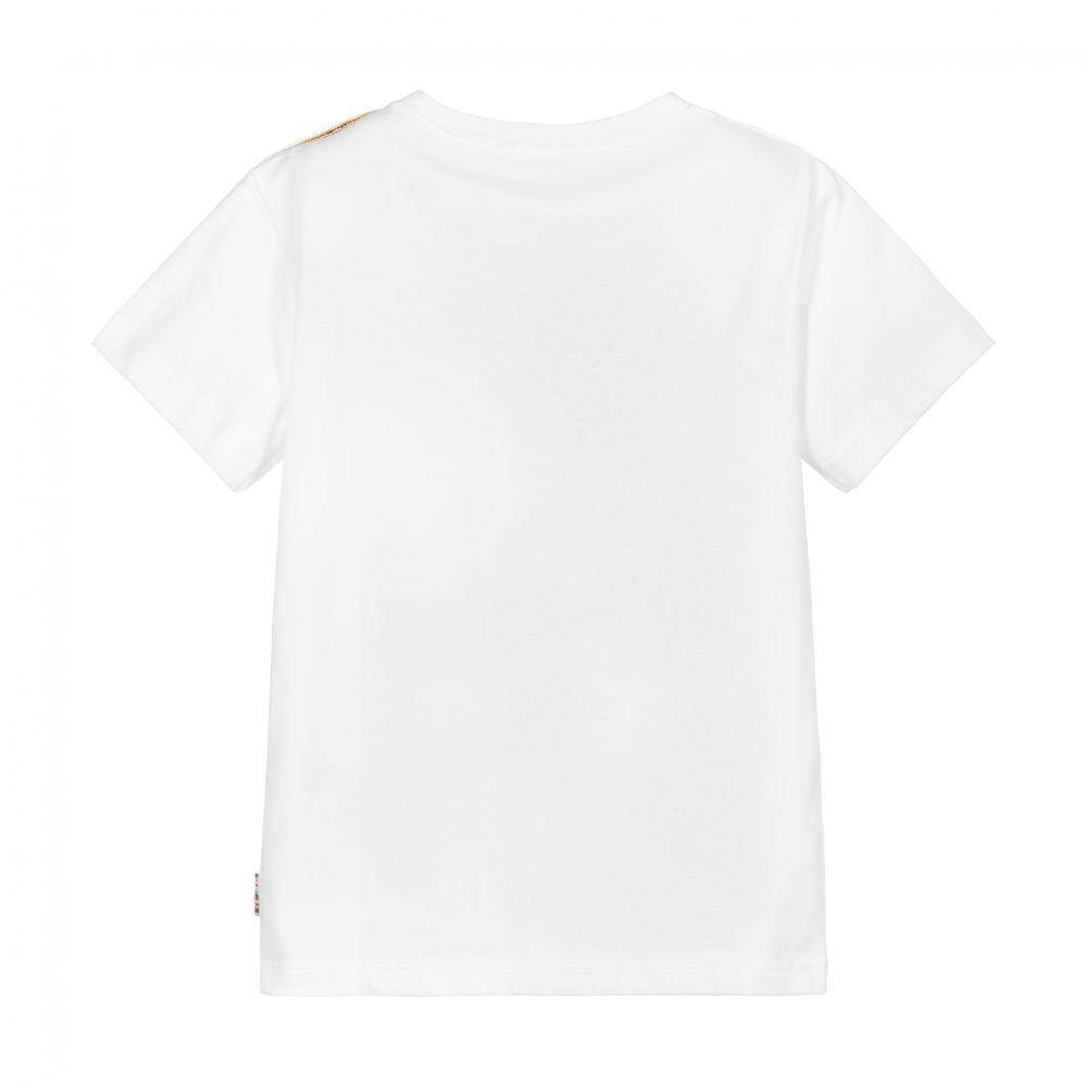 Paul Smith Junior-Boys White Cotton T-Shirt | Childrensalon Outlet