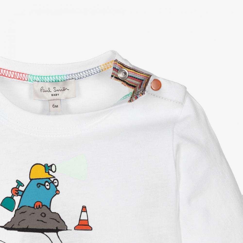 Paul Smith Junior-Boys White Mole Cotton Top | Childrensalon Outlet