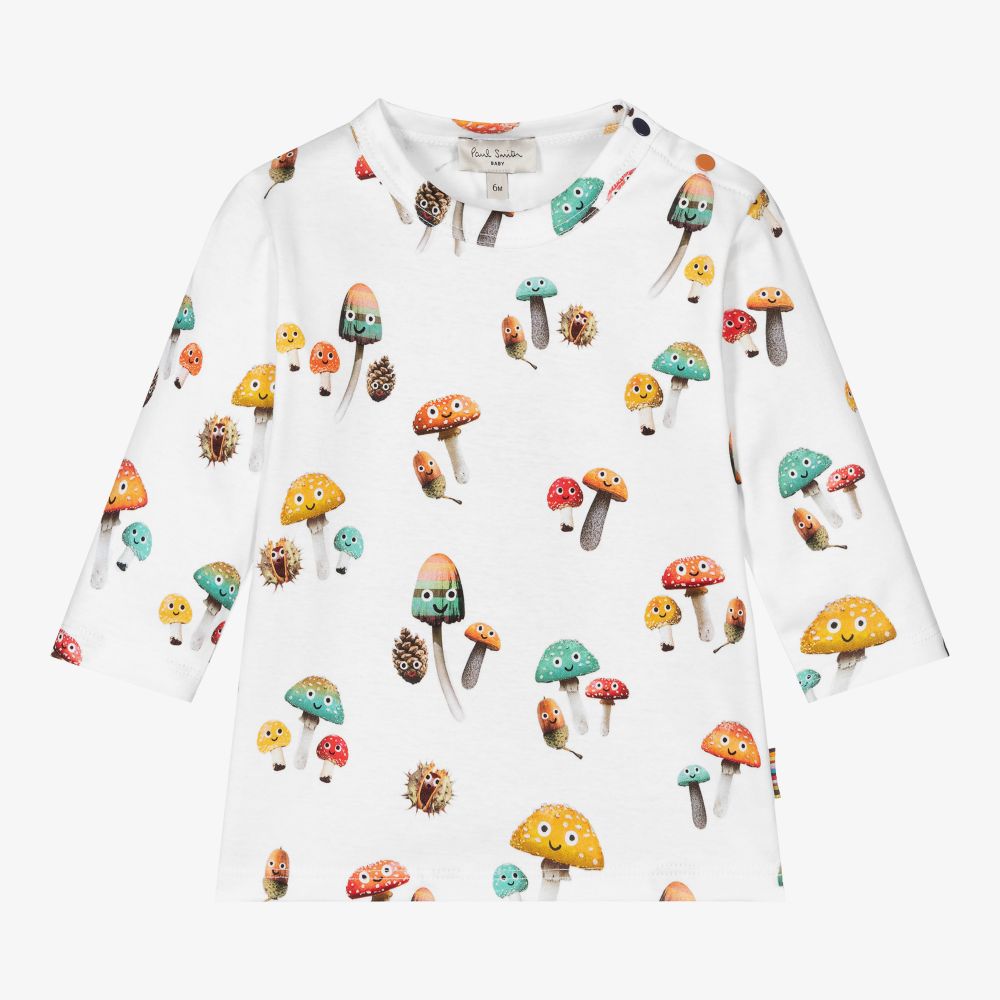 Paul Smith Junior - Boys White Mushrooms Top | Childrensalon