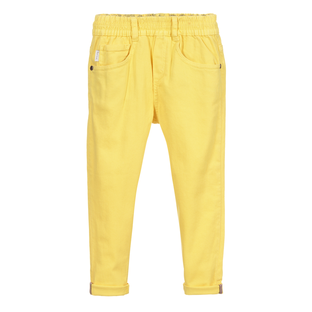 Paul Smith Junior - Boys Yellow Cotton Trousers | Childrensalon