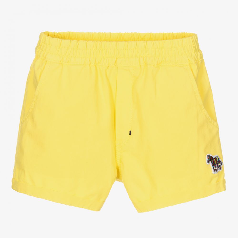 Paul Smith Junior - Boys Yellow Zebra Logo Shorts | Childrensalon
