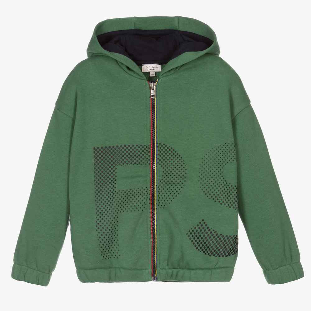 Paul Smith Junior - Green Logo Zip-Up Top | Childrensalon