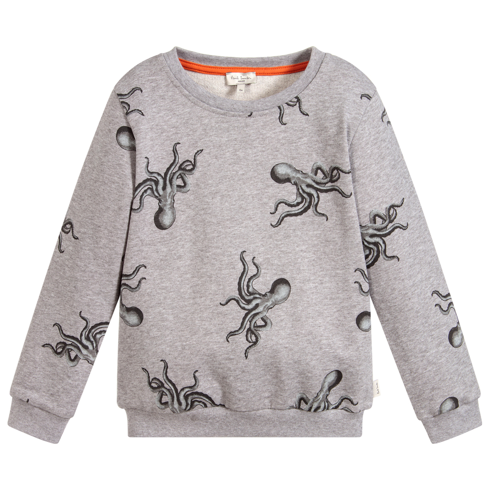 Paul Smith Junior Grey Cotton Sweatshirt Childrensalon Outlet