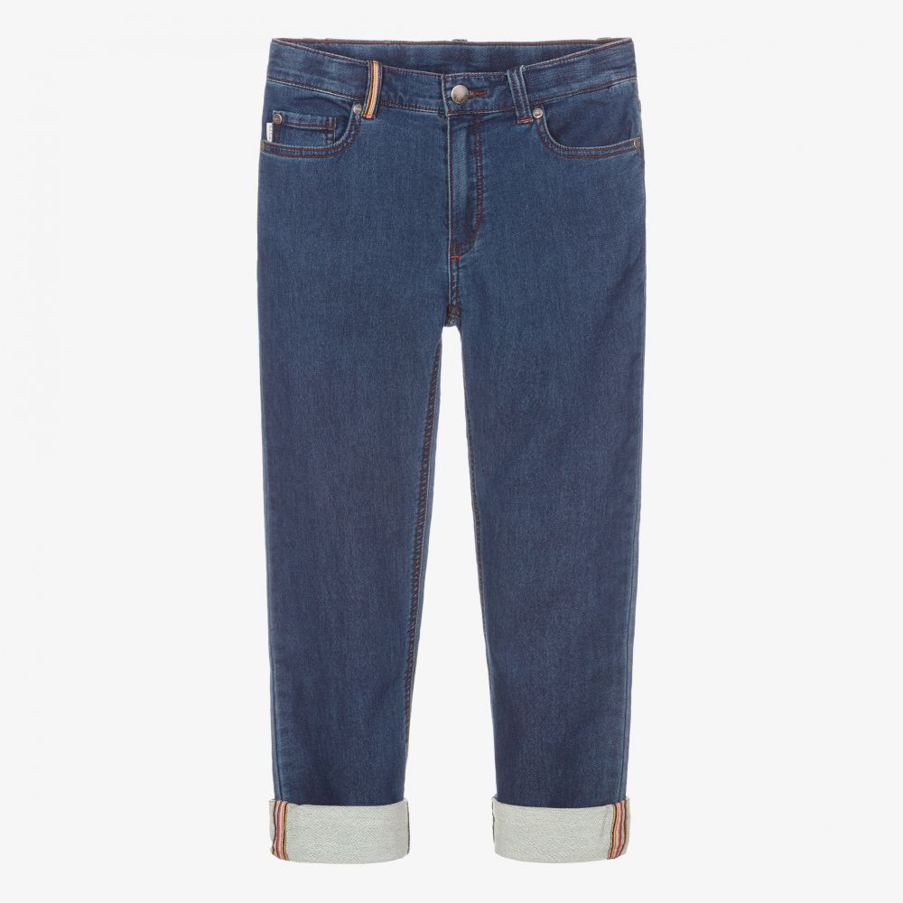 Paul Smith Junior - Teen Boys Blue Zebra Jeans | Childrensalon