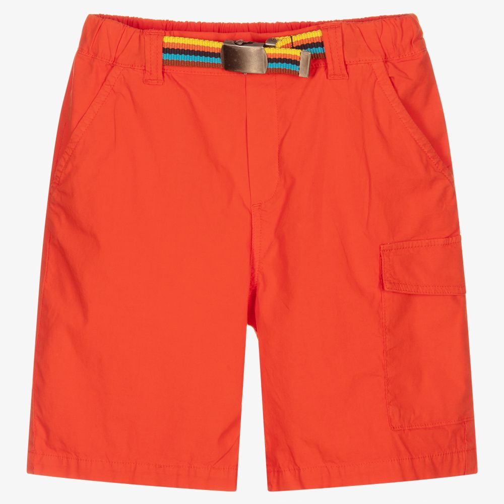 Paul Smith Junior - Teen Boys Orange Cotton Shorts | Childrensalon