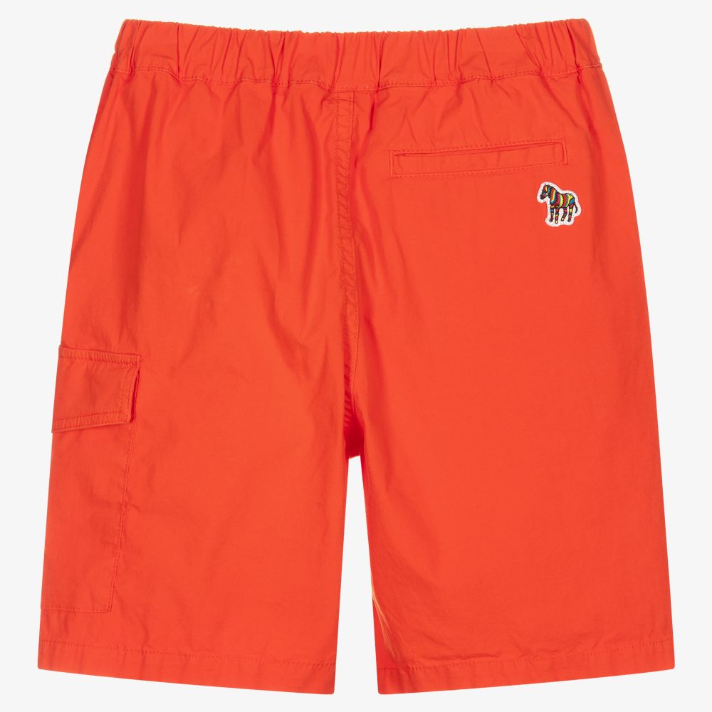 Paul Smith Junior-Оранжевые хлопковые шорты для мальчиков-подростков | Childrensalon Outlet