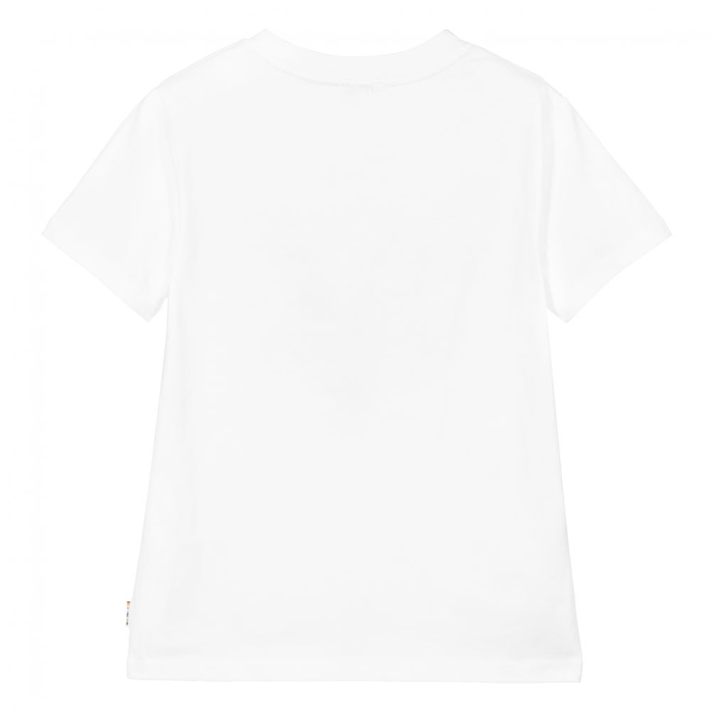 Paul Smith Junior White Animal Photo TShirt Childrensalon Outlet