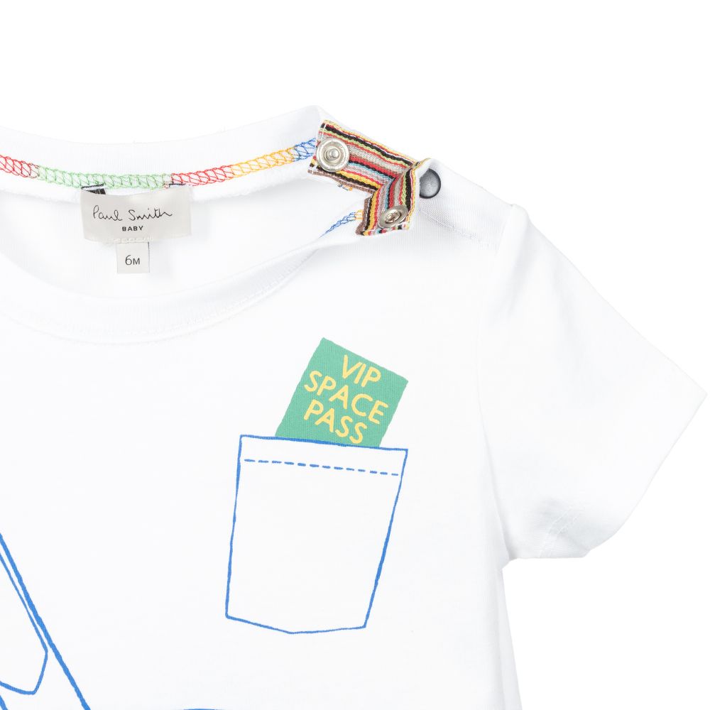 Identify stick Luscious Paul Smith Junior - White Satchel Baby T-Shirt | Childrensalon Outlet
