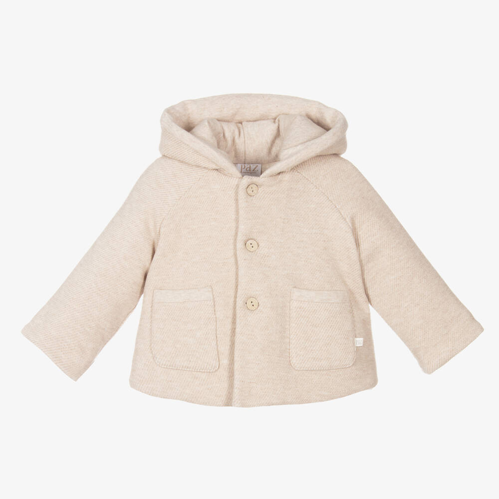 PAZ Rodríguez-Baby Boys Beige Hooded Jacket | Childrensalon Outlet