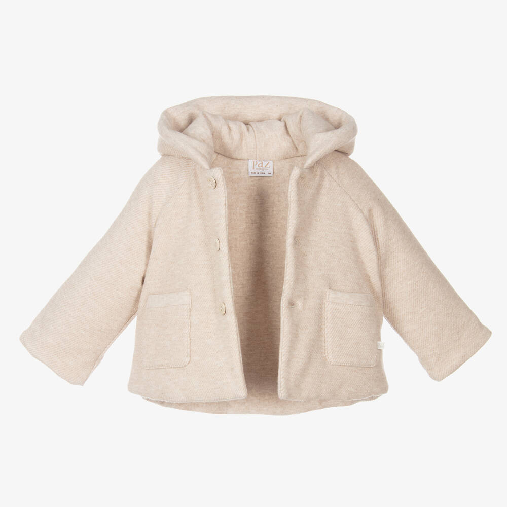 PAZ Rodríguez-Baby Boys Beige Hooded Jacket | Childrensalon Outlet