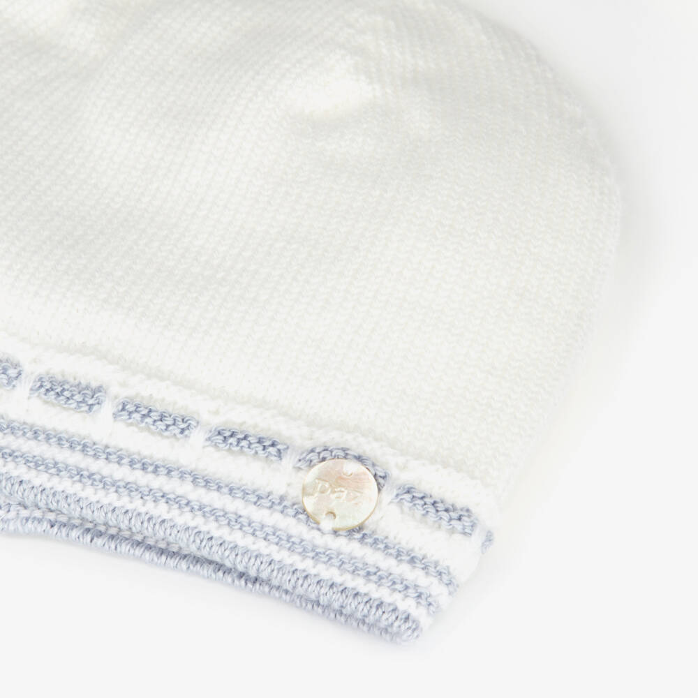 PAZ Rodríguez-Baby Boys Blue Knit Wool Hat | Childrensalon Outlet